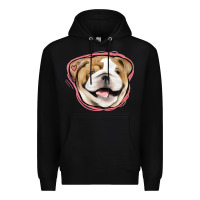 Black bulldog pink glitter Premium Hoodie - Jasminsmagicworld