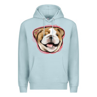Blue Mist bulldog pink glitter Premium Hoodie - Jasminsmagicworld