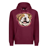 Burgundy bulldog pink glitter Premium Hoodie - Jasminsmagicworld