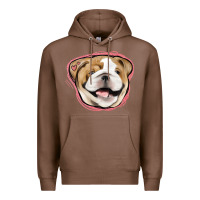 Chestnut bulldog pink glitter Premium Hoodie - Jasminsmagicworld