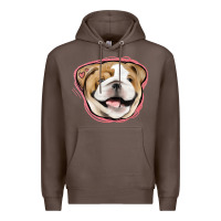 Coffee bulldog pink glitter Premium Hoodie - Jasminsmagicworld