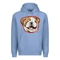 Colony Blue bulldog pink glitter Premium Hoodie - Jasminsmagicworld