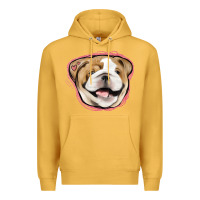 Mustard bulldog pink glitter Premium Hoodie - Jasminsmagicworld