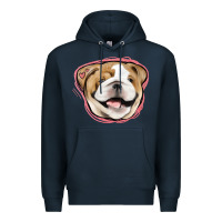 Navy bulldog pink glitter Premium Hoodie - Jasminsmagicworld