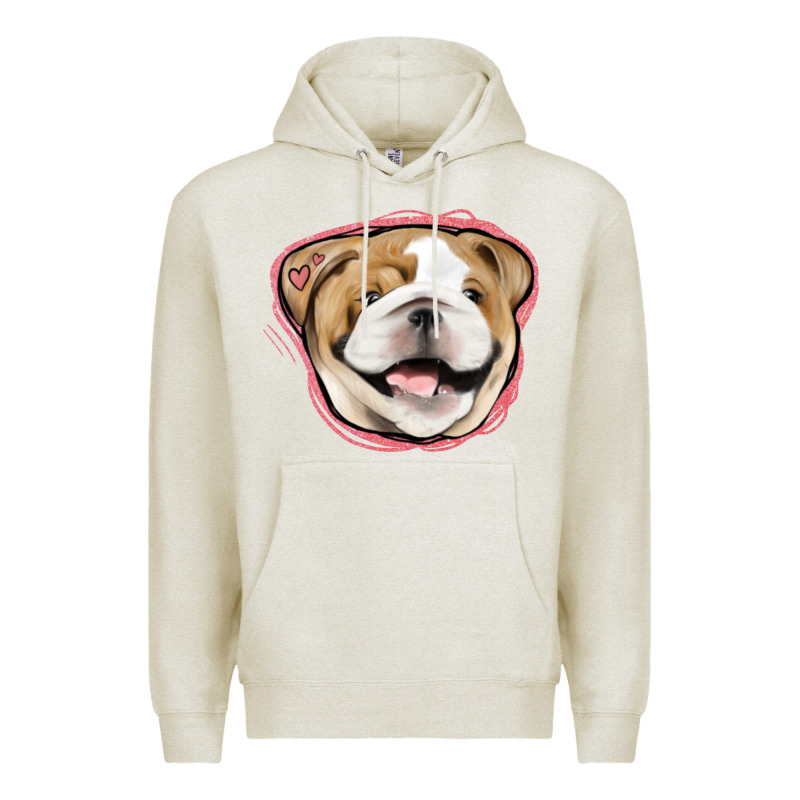 Bulldog Pink Glitter Premium Hoodie by Jasminsmagicworld | Teevron