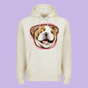 Bulldog Pink Glitter Premium Hoodie Designed By Jasminsmagicworld
