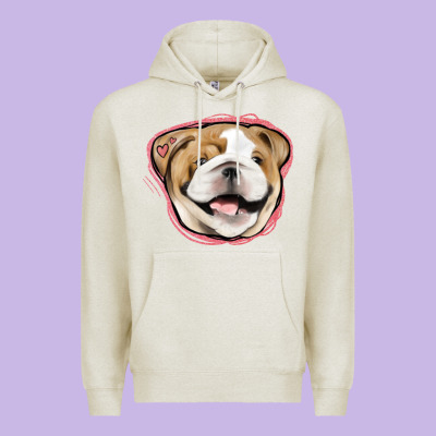 Bulldog Pink Glitter Premium Hoodie Designed By Jasminsmagicworld