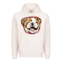 Pale Pink bulldog pink glitter Premium Hoodie - Jasminsmagicworld