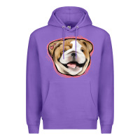 Purple bulldog pink glitter Premium Hoodie - Jasminsmagicworld