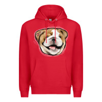Red bulldog pink glitter Premium Hoodie - Jasminsmagicworld