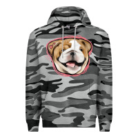 Slate Camo bulldog pink glitter Premium Hoodie - Jasminsmagicworld