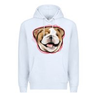 White bulldog pink glitter Premium Hoodie - Jasminsmagicworld