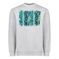Heather Grey turquoise leopard watercolor brushstroke background Heavyweight Sweatshirt - RanaPortraitStore