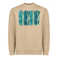 Mushroom turquoise leopard watercolor brushstroke background Heavyweight Sweatshirt - RanaPortraitStore