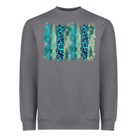 Storm turquoise leopard watercolor brushstroke background Heavyweight Sweatshirt - RanaPortraitStore