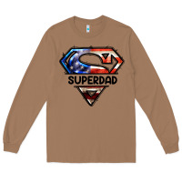 Toasted Coconut American Superdad Long Sleeve Tee - LillyAllenDesigns