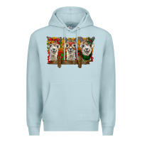 Blue Mist Christmas alpacas Premium Hoodie - BarkalooDesign