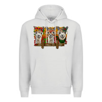 Dove Grey Christmas alpacas Premium Hoodie - BarkalooDesign