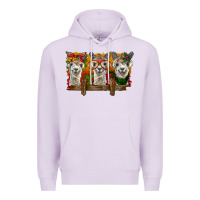 Lilac Christmas alpacas Premium Hoodie - BarkalooDesign