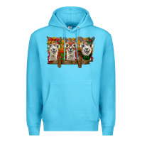 Ocean Blue Christmas alpacas Premium Hoodie - BarkalooDesign