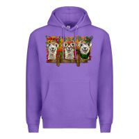 Purple Christmas alpacas Premium Hoodie - BarkalooDesign