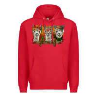 Red Christmas alpacas Premium Hoodie - BarkalooDesign