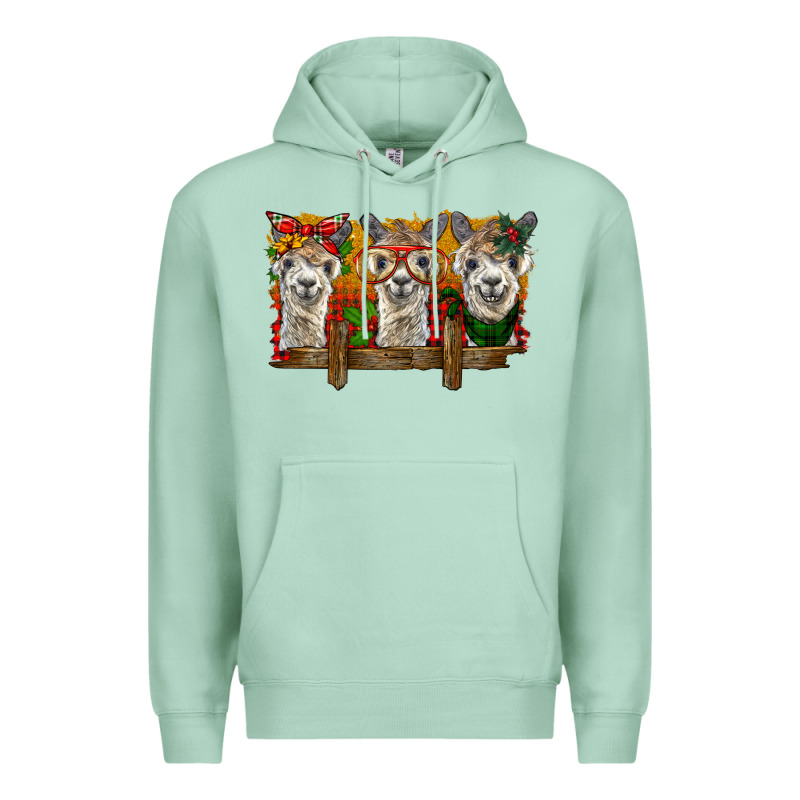 Christmas Alpacas Premium Hoodie by BarkalooDesign | Teevron