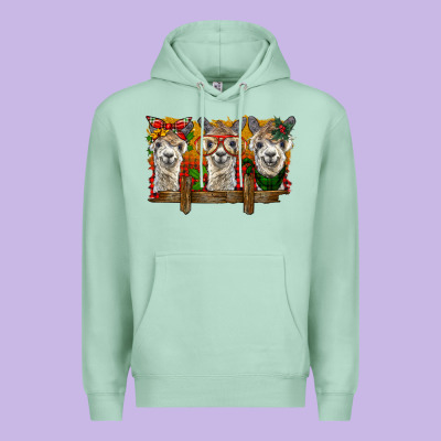 Christmas Alpacas Premium Hoodie Designed By Barkaloodesign