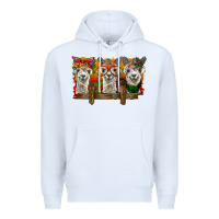 White Christmas alpacas Premium Hoodie - BarkalooDesign