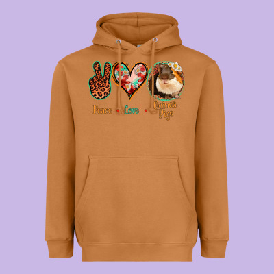 Peace Love Guinea Pigs Heavyweight Hoodie Designed By Jasminsmagicworld
