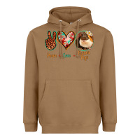 Toasted Coconut Peace Love Guinea Pigs Heavyweight Hoodie - Jasminsmagicworld