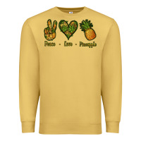Antique Gold Peace Love Pineapple Premium Sweatshirt - Jasminsmagicworld