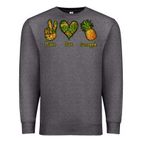 Charcoal Heather Peace Love Pineapple Premium Sweatshirt - Jasminsmagicworld