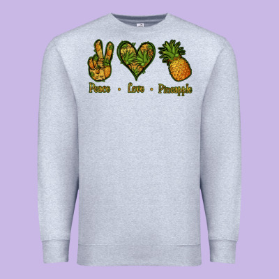 Peace Love Pineapple Premium Sweatshirt Designed By Jasminsmagicworld