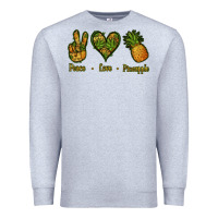 Heather Grey Peace Love Pineapple Premium Sweatshirt - Jasminsmagicworld
