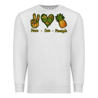 Oatmeal Heather Peace Love Pineapple Premium Sweatshirt - Jasminsmagicworld