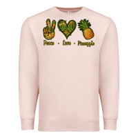 Pale Pink Peace Love Pineapple Premium Sweatshirt - Jasminsmagicworld