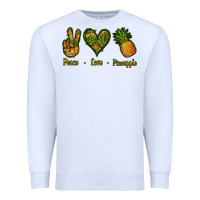 White Peace Love Pineapple Premium Sweatshirt - Jasminsmagicworld