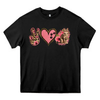 Black Peace Love Cats Heavy Core Tee - Jasminsmagicworld