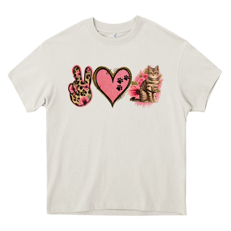 Peace Love Cats Heavy Core Tee by Jasminsmagicworld | Teevron