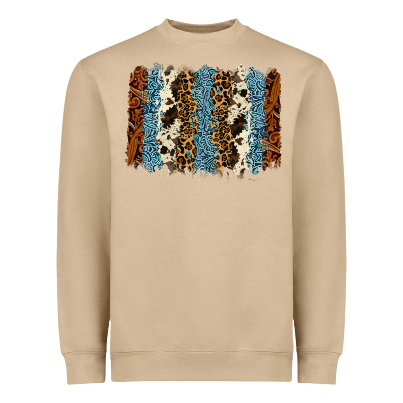 Tool Leather Leopard Cowhide Backround Heavyweight Sweatshirt by RanaPortraitStore | Teevron
