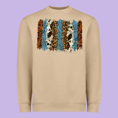 Tool Leather Leopard Cowhide Backround Heavyweight Sweatshirt Designed By Ranaportraitstore