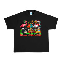 Black happy hallothanksmas flamingo Urban Heavy Tee - CowhideDigitalArt