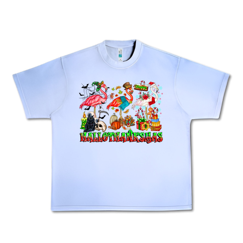 Happy Hallothanksmas Flamingo Urban Heavy Tee by CowhideDigitalArt | Teevron