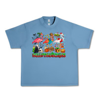 Pebble Blue happy hallothanksmas flamingo Urban Heavy Tee - CowhideDigitalArt