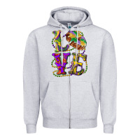 Heather Grey mardi gras love with king cake Zipper Hoodie - RanaPortraitStore