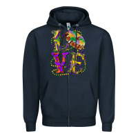 Navy mardi gras love with king cake Zipper Hoodie - RanaPortraitStore