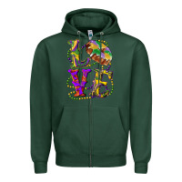 Sports Green mardi gras love with king cake Zipper Hoodie - RanaPortraitStore
