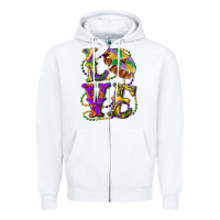 White mardi gras love with king cake Zipper Hoodie - RanaPortraitStore