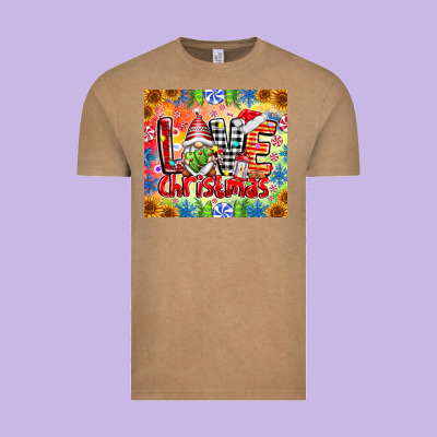 Love Christmas Gnome Vintage Tee Designed By Cowhidedigitalart